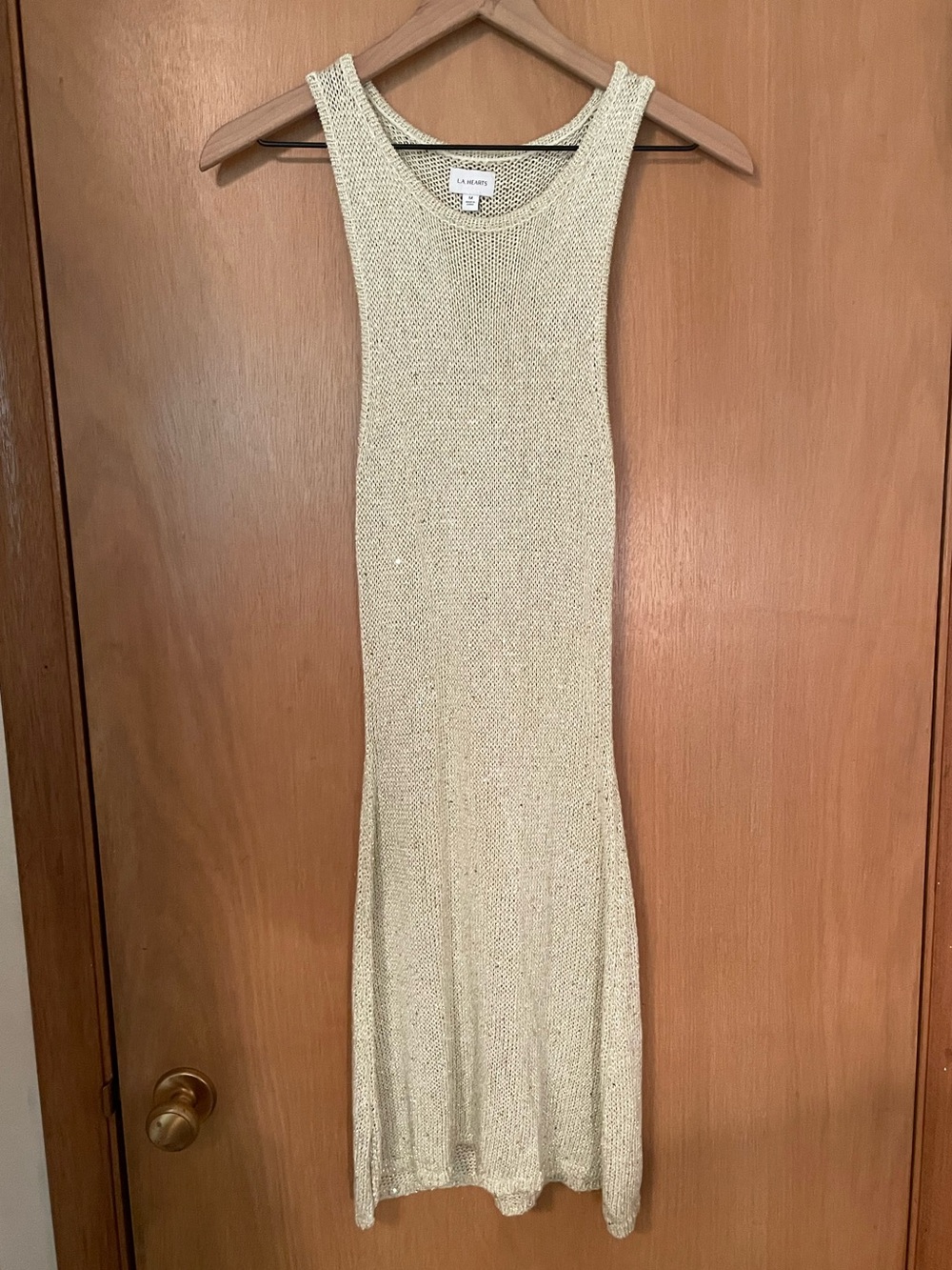 LA Hearts Gold Shimmer Sequin Knitted Dress Size M